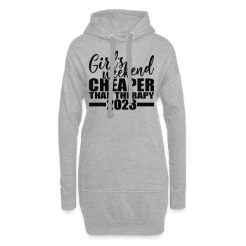 Week-end des filles moins cher que la thérapie 2023 - Sweat-shirt à capuche long Femme - gris chiné - Devant