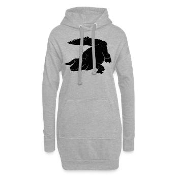 Krokodil Kunst Silhouette Grafik Wildtierliebhaber - Hoodie-Kleid - Grau meliert - Vorne