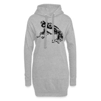 Laubfrosch Grafik Aquatische Amphibienfrosch Liebhaber - Hoodie-Kleid - Grau meliert - Vorne
