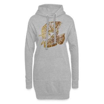Arowana Fisch Gold Grafik Fischliebhaber Angelausrüstung - Hoodie-Kleid - Grau meliert - Vorne