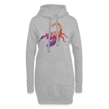 Coole Skorpion-Insektenskizze Grafik Skorpion-Liebhaber - Hoodie-Kleid - Grau meliert - Vorne