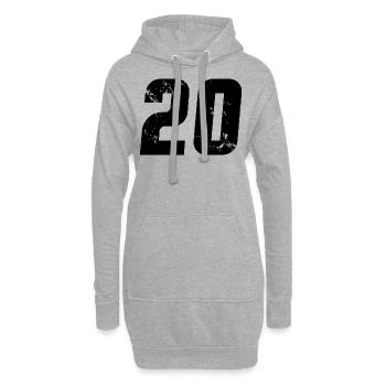Cool Number 20 - 20 ans 20th Birthday Gift - Sweat-shirt à capuche long Femme - gris chiné - Devant