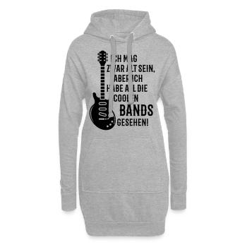 Ich Habe All Die Coolen Bands Gesehen! (Rock / B) - Hoodie-Kleid - Grau meliert - Vorne