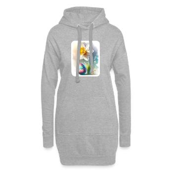 Eine schöne Narzisse mit einem Osterei - Hoodie-Kleid - Grau meliert - Vorne