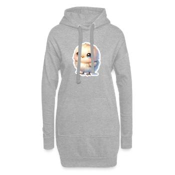 Un doux poussin de Pâques aux yeux bleus - Sweat-shirt à capuche long Femme - gris chiné - Devant