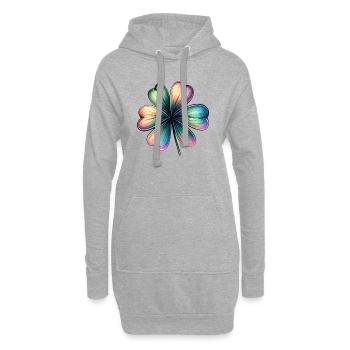 Trèfle brillant coloré de Saint Patrick - Sweat-shirt à capuche long Femme - gris chiné - Devant