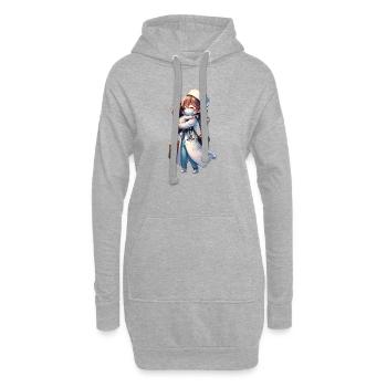 Eine Arztmutter kommt von der Arbeit nach Hause - Hoodie-Kleid - Grau meliert - Vorne