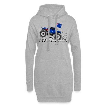 Monstertruck Australien Flagge - Hoodie-Kleid - Grau meliert - Vorne