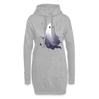 Idée cadeau costume d’Halloween fantôme - Sweat-shirt à capuche long Femme - gris chiné - Devant