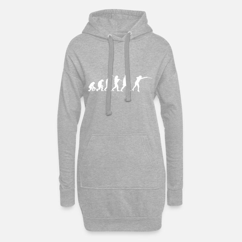 Fechten Evolution Fechter Fechterin | Geschenkidee - Hoodie-Kleid - Grau meliert