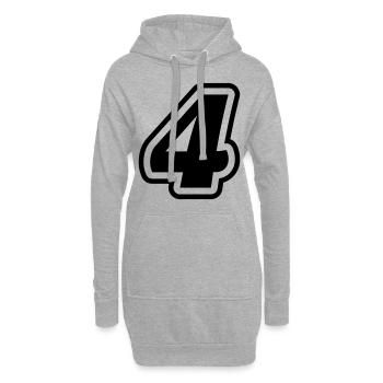 Symbole à 4 chiffres - Sweat-shirt à capuche long Femme - gris chiné - Devant