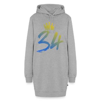 34 Zahl Krone - Hoodie-Kleid - Grau meliert - Vorne