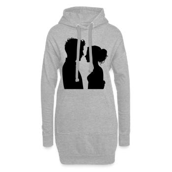 Ehepaar Hochzeit Couple Heirat - Hoodie-Kleid - Grau meliert - Vorne