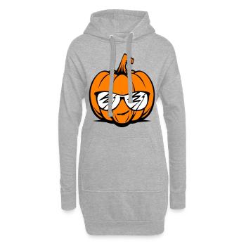 Citrouille d’Halloween drôle - Sweat-shirt à capuche long Femme - gris chiné - Devant