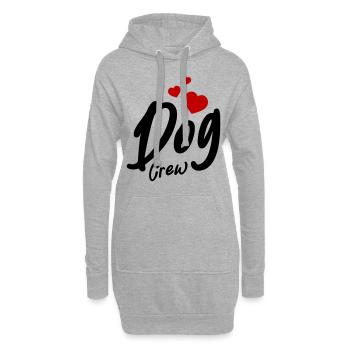 Dog Crew Herz - Hoodie-Kleid - Grau meliert - Vorne