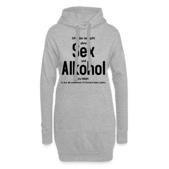 alkohol - Hoodie-Kleid - Grau meliert - Vorne