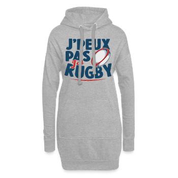 Je Peux Pas J'ai Rugby Cadeau Amoureux De Rugby - Sweat-shirt à capuche long Femme - gris chiné - Devant