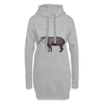 Le tapir, le cochon ou l'éléphant? - Sweat-shirt à capuche long Femme - gris chiné - Devant