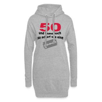 50th Birthday - 50 and still as sharp as - Hoodie Dress - heather grey - Front