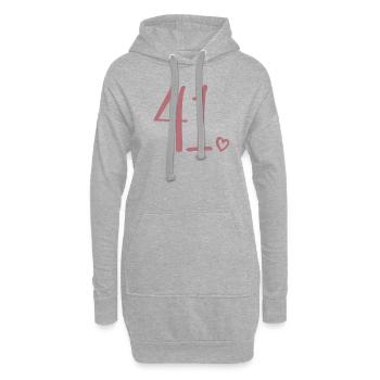 Niedliche Nummer 41, 41 Jahre alt, 41. Geburtstagsgeschenk - Hoodie-Kleid - Grau meliert - Vorne