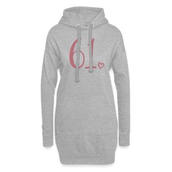 Süße Nummer 61, 61 Jahre alt, 61. Geburtstag Geschenk - Hoodie-Kleid - Grau meliert - Vorne