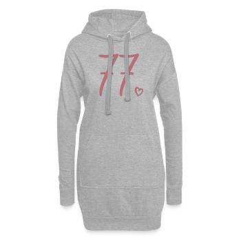 Süße Nummer 77, 77 Jahre alt, Geschenk zum 77. Geburtstag - Hoodie-Kleid - Grau meliert - Vorne