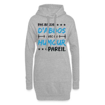 Keine Notwendigkeit für Bauchmuskeln mit einem so humorvollen Körper - Hoodie-Kleid - Grau meliert - Vorne