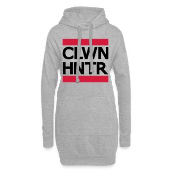 Chasseur de clown - Sweat-shirt à capuche long Femme - gris chiné - Devant