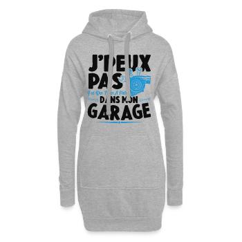 Je Peux Pas J'ai Des Trucs À Faire Dans Mon Garage - Sweat-shirt à capuche long Femme - gris chiné - Devant