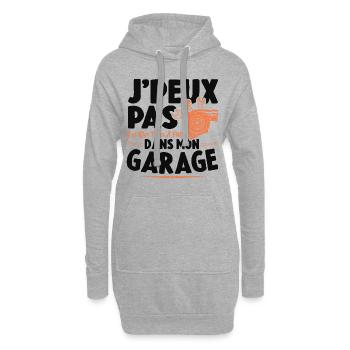 Je Peux Pas J'ai Des Trucs À Faire Dans Mon Garage - Sweat-shirt à capuche long Femme - gris chiné - Devant