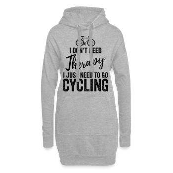 Je n'ai pas besoin de thérapie, je dois faire du vélo - Sweat-shirt à capuche long Femme - gris chiné - Devant