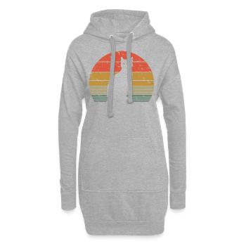 Niedliche Katze Retro Silhouette Katze Liebhaber & Besitzer Geschenk - Hoodie-Kleid - Grau meliert - Vorne