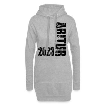 Abitur 2023 - Hoodie-Kleid - Grau meliert - Vorne