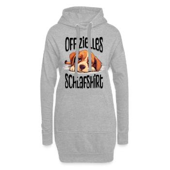 Chemise de Nuit Officielle Chien Pyjama Animal Mignon - Sweat-shirt à capuche long Femme - gris chiné - Devant