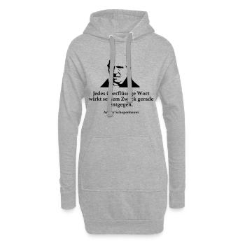 Schopenhauer: Jedes überflüssige Wort wirkt seine - Hoodie-Kleid - Grau meliert - Vorne
