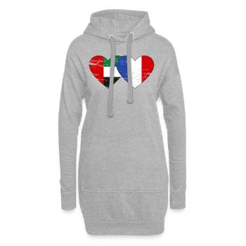 Émirats arabes unis France Drapeau - Sweat-shirt à capuche long Femme - gris chiné - Devant