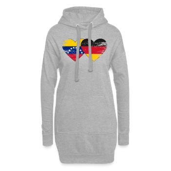 Venezuela Deutschland Flagge Hände Herzform used - Hoodie-Kleid - Grau meliert - Vorne
