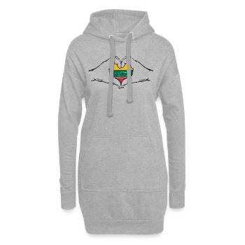 Drapeau de la Lituanie en forme de coeur utilisé - Sweat-shirt à capuche long Femme - gris chiné - Devant