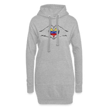 Venezuela Flagge Herzform used - Hoodie-Kleid - Grau meliert - Vorne