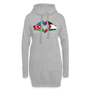 Aserbaidschan Palästina Herzform mit Hände - Hoodie-Kleid - Grau meliert - Vorne