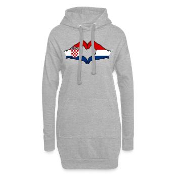 Croatia Holland Heart Shape with Hands - Hoodie Dress - heather grey - Front