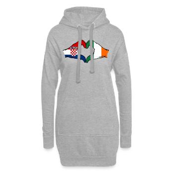 Kroatien Irland Flagge Hände Herzform - Hoodie-Kleid - Grau meliert - Vorne