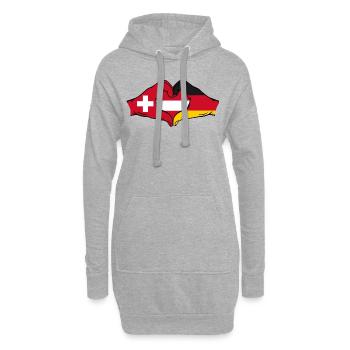 Switzerland Germany Austria Flag Hands Heart - Hoodie Dress - heather grey - Front