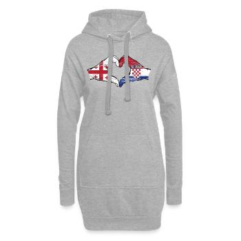 Georgien Kroatien Flagge Hände Herzform used - Hoodie-Kleid - Grau meliert - Vorne