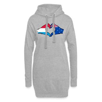 Drapeau du Luxembourg Australie en forme de coeur - Sweat-shirt à capuche long Femme - gris chiné - Devant