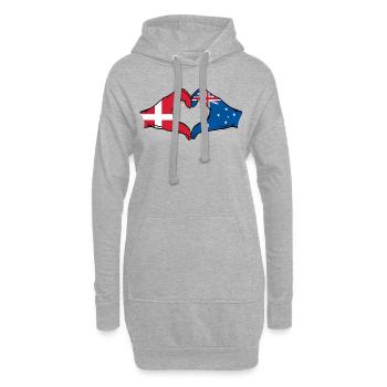 Dänemark Australien Flagge Herzform - Hoodie-Kleid - Grau meliert - Vorne