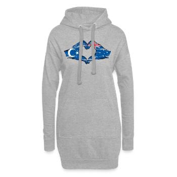Drapeau ouïghour australien en forme de cœur utilisé - Sweat-shirt à capuche long Femme - gris chiné - Devant