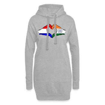 Holland India Hands Heart Shape - Hoodie Dress - heather grey - Front