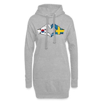 Corée du Sud Suède Mains Forme de Coeur Utilisé - Sweat-shirt à capuche long Femme - gris chiné - Devant