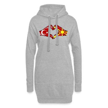 Türkei Makedonien Hände Herzform used - Hoodie-Kleid - Grau meliert - Vorne